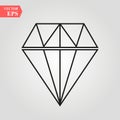 Vector diamonds and gems linear icons and logo design elements Royalty Free Stock Photo