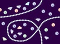 Vector diamonds and perls Royalty Free Stock Photo