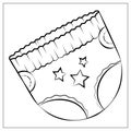 Vector diaper flat icon. Single high quality outline symbol of napkin for web design or mobile app