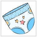 Vector diaper flat icon. Single high quality symbol of napkin for web design or mobile app