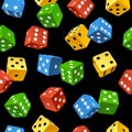 Vector dice seamless pattern isolated on white bac Royalty Free Stock Photo