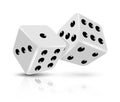 Vector dices on a white background with reflection and soft shadow Royalty Free Stock Photo