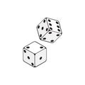 Vector dices icon on white background Royalty Free Stock Photo