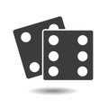 Vector dices on white Royalty Free Stock Photo