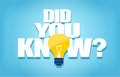 Vector of a did you know question with light bulb icon