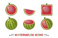 Different shapes watermelon icons