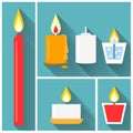 Vector candle icon set Royalty Free Stock Photo