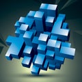 Vector digital 3d abstraction, geometric polygonal element. Spat