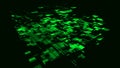 Vector digital database cyberspace. Decoding algorithms hacked software. Cyber security with moving particles. Big data