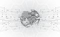 Vector digital global technology concept, abstract background