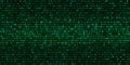 Vector digital green background of streaming binary code. Matrix background with numbers 1.0. Coding or hacking concept