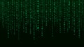 Vector digital green background of streaming binary code. Matrix background with numbers 1.0. Coding or hacking concept Royalty Free Stock Photo