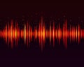 Vector digital music equalizer, audio waves design template audio signal visualization on dark background.