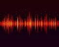 Vector digital music equalizer, audio waves design template audio signal visualization on dark background. Royalty Free Stock Photo