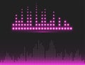 Vector digital music equalizer audio waves design template audio signal visualization signal illustration. Royalty Free Stock Photo