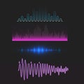 Vector digital music equalizer audio waves design template audio signal visualization signal illustration. Royalty Free Stock Photo