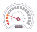 Vector digital speedometer indicating slow speed