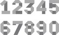 Vector Digits of Simple Font Origami Style