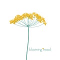 Vector dill and slogan on white background. Drawing in the style of boho. Can be used for fabric, wallpaper, print