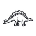 Vector dino Logo concept. Stegosaurus insignia design. Jurassic dinosaur illustration. T-shirt concept on white