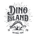 Vector dinosaur island logo concept