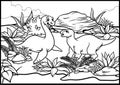 Dinosaurs illustration in coloring page