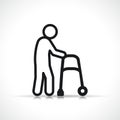 Vector disability walker symbol icon