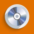 Vector disc icon on orange background. Eps10