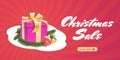 The vector discount banner for the Christmas sale and winter holidays Royalty Free Stock Photo