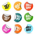 Vector Discount Circle Colorful Labels Royalty Free Stock Photo