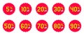 Vector discount label. Special promotion offer sale tag. Red badge sticker symbol