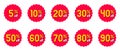 Vector discount label. Special promotion offer sale tag. Red badge sticker symbol Royalty Free Stock Photo