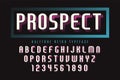 Vector display font design with halftone shadow, alphabet