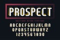 Vector display font design with halftone shadow, alphabet