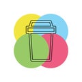 vector disposable paper cup, coffee drink icon