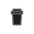 Vector disposable paper cup, coffee drink icon - plastic takeaway hot cafe