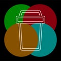 Vector disposable paper cup, coffee drink icon