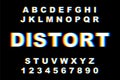 Vector distorted glitch font Royalty Free Stock Photo