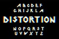 Vector distorted glitch font