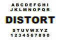 Vector distorted glitch font Royalty Free Stock Photo