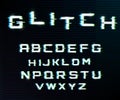 Vector distorted glitch font. Royalty Free Stock Photo