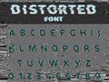 Vector distorted glitch font. Trendy style lettering typeface. Royalty Free Stock Photo