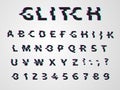 Vector distorted glitch font.