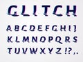 Vector distorted glitch font. Royalty Free Stock Photo