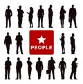 Vector of Diverse Business People's Silhouettes Royalty Free Stock Photo