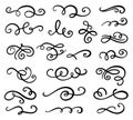 Vector dividers, flourishes, swirls, curls and scrolls set