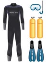 Vector diving equipment Royalty Free Stock Photo