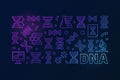 Vector DNA colorful horizontal banner or linear illustration