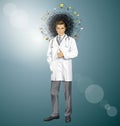 Vector Doctor With Stethoscope Royalty Free Stock Photo