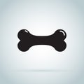 Vector dog bone icon. Bone flat icon. Single high quality symbol of human body for web design